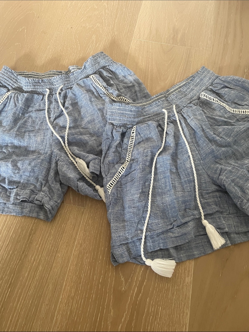2 pairs BRIGGS NEW YORK blue linen shorts
